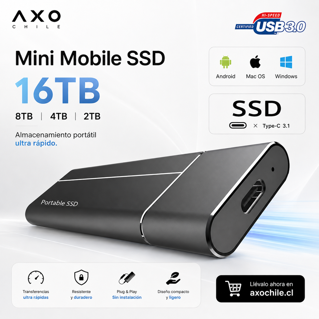 Disco Duro SSD Externo Portátil USB 3.0 500GB