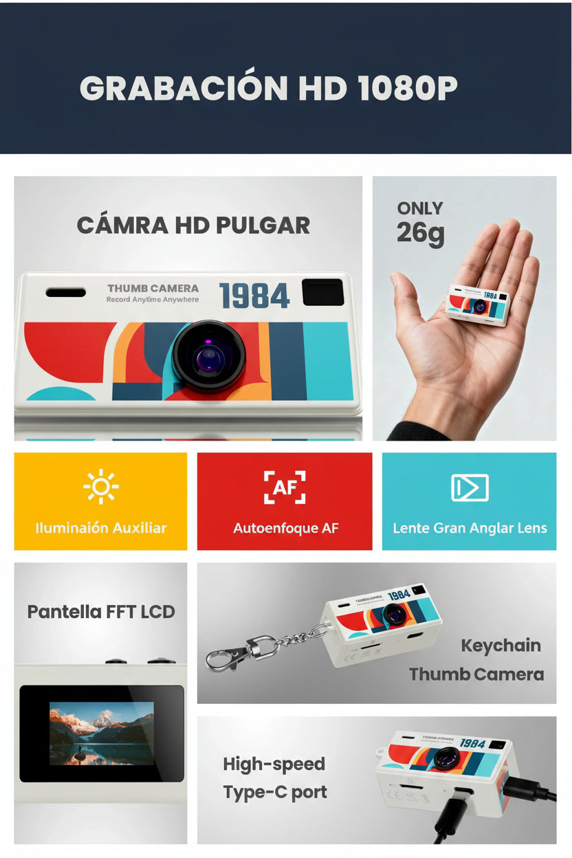 Mini cámara portátil HD 1080p