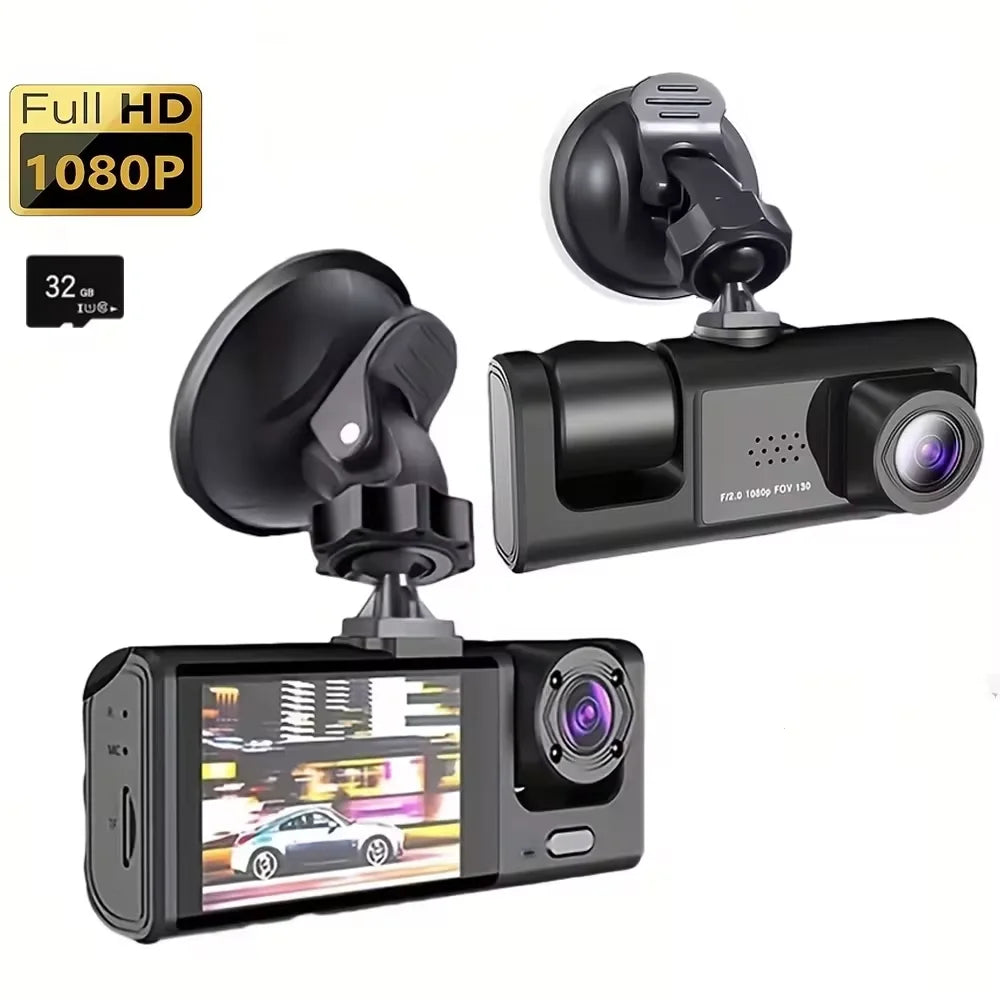 Dash Cam 3 Cámaras Full HD
