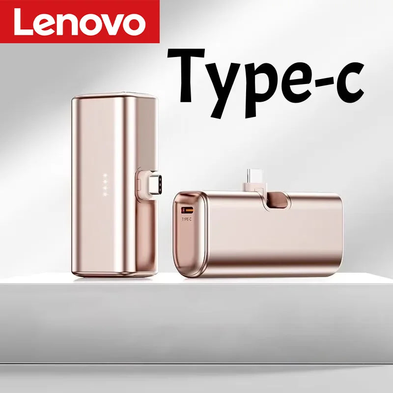 Power Bank Lenovo 22.5W Carga Rápida - Batería Portátil Mini USB-C para iPhone y Android