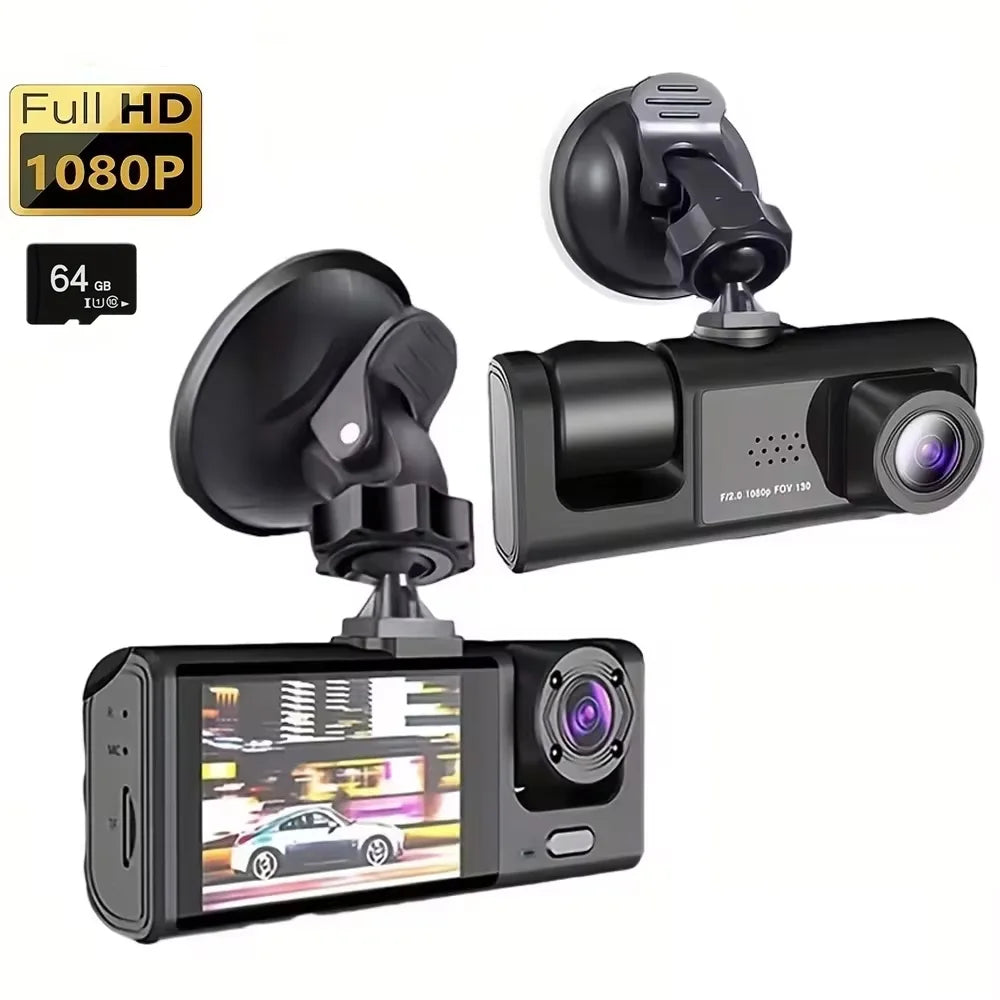 Dash Cam 3 Cámaras Full HD