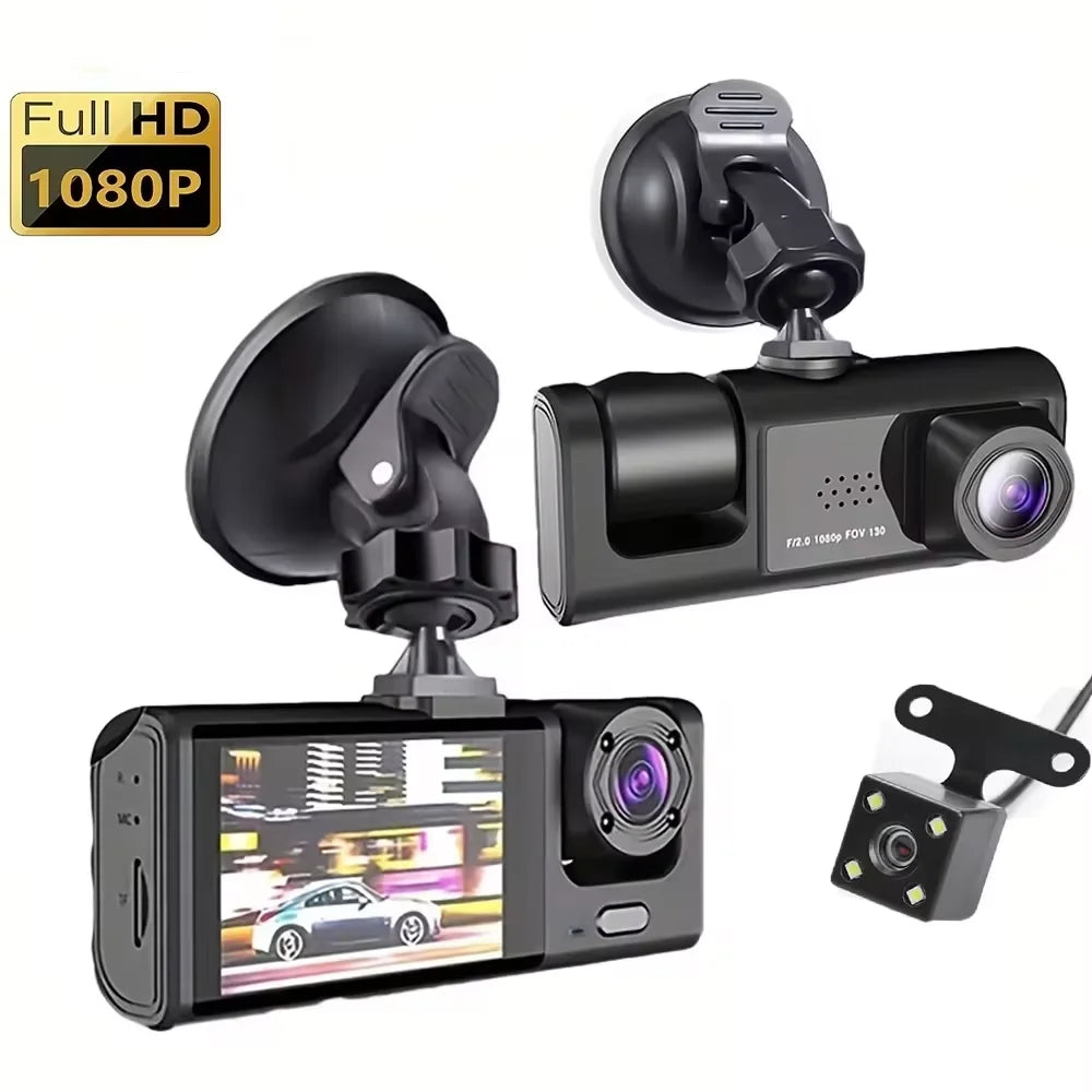 Dash Cam 3 Cámaras Full HD