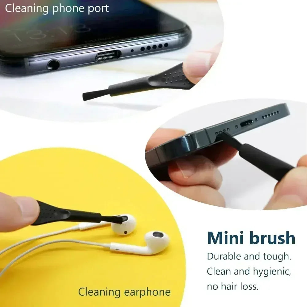 Kit de Limpieza para Celular - Cepillos y Tapón Antipolvo para iPhone, Samsung y Xiaomi