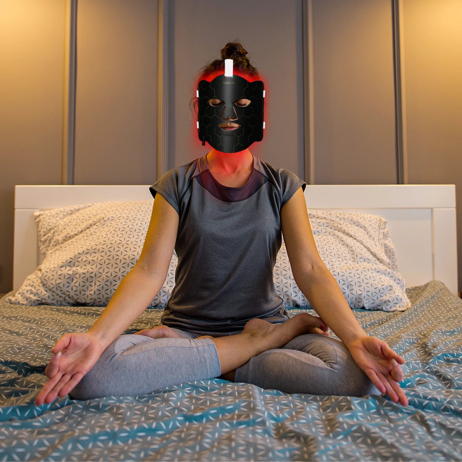 Máscara Facial LED de Silicona con Terapia de Luz Roja – Cuello y Rostro
