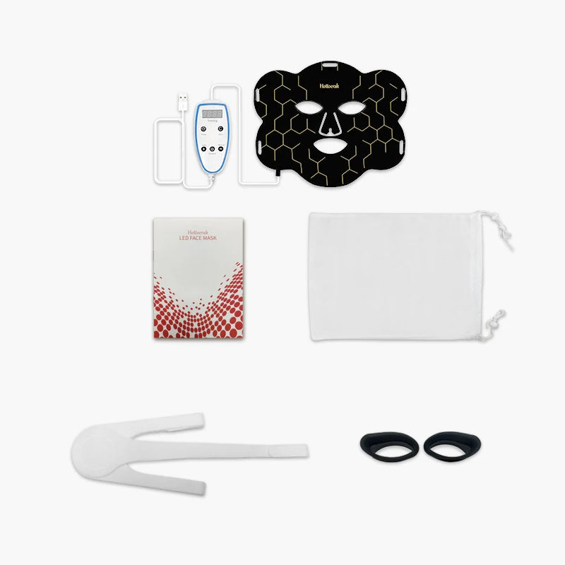 Máscara Facial LED de Silicona con Terapia de Luz Roja – Cuello y Rostro